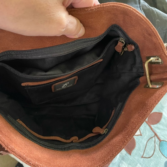 Rachel Zoe Brown Suede Shoulder Bag Fringe Boho Style 15 X 12 NWOT - Picture 9 of 12